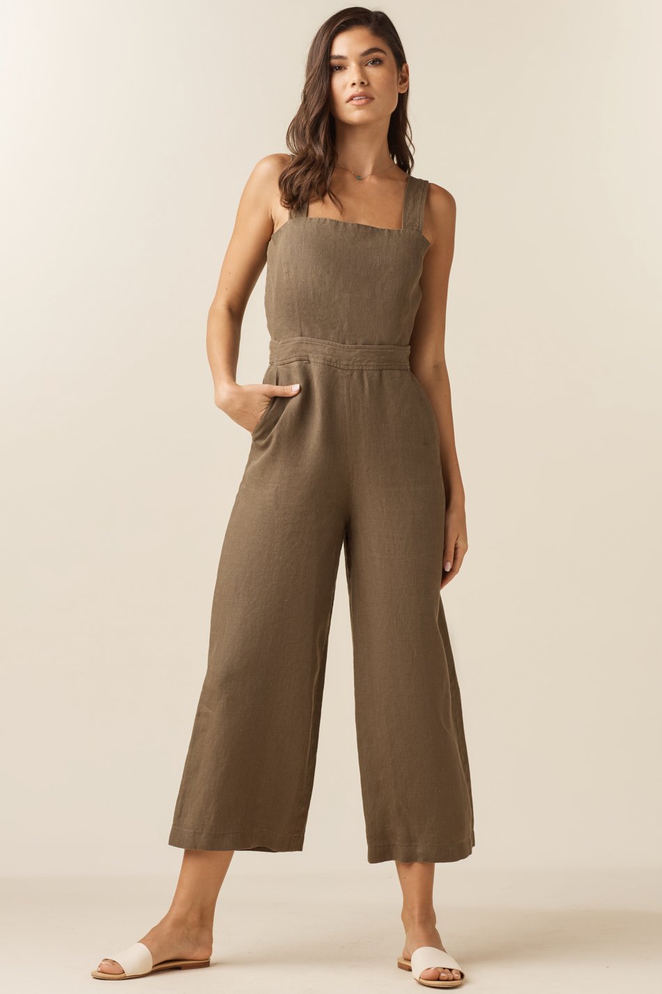 The Linen Two Piece Apron Jumpsuit – VETTA