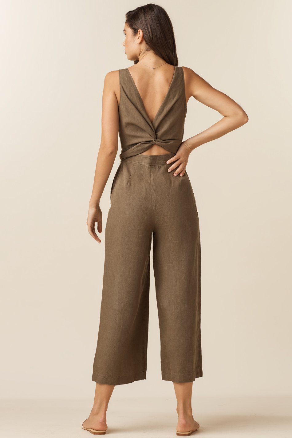 The Linen Two Piece Apron Jumpsuit – VETTA